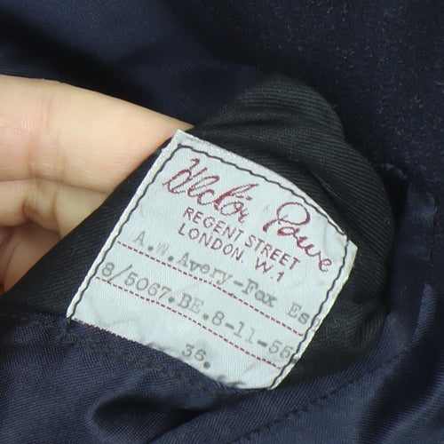 Walter Payne Men's Black Wool Overcoat 36 Classic Formal Long