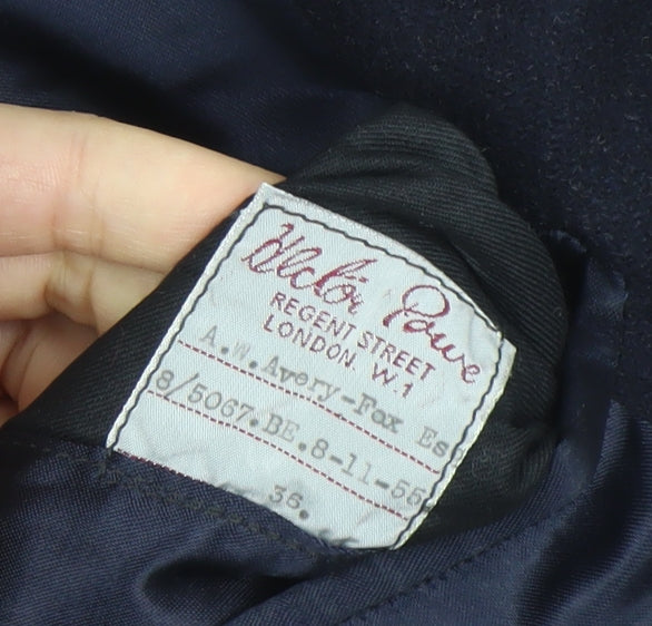 Walter Payne Men's Black Wool Overcoat 36 Classic Formal Long