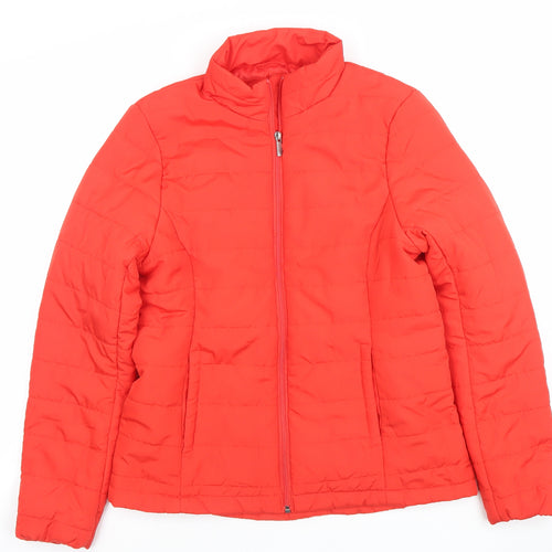 Marks and Spencer Women Red Puffer Jacket Size 10 Polyester