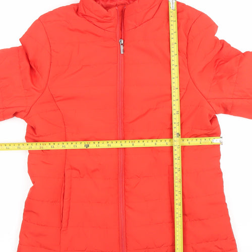 Marks and Spencer Women Red Puffer Jacket Size 10 Polyester