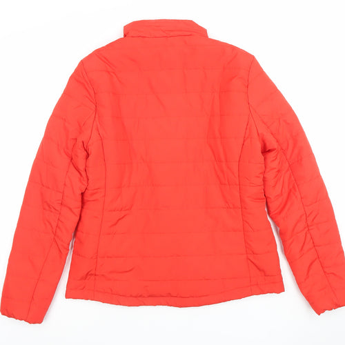 Marks and Spencer Women Red Puffer Jacket Size 10 Polyester