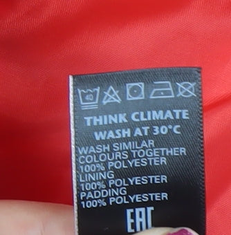 Marks and Spencer Women Red Puffer Jacket Size 10 Polyester