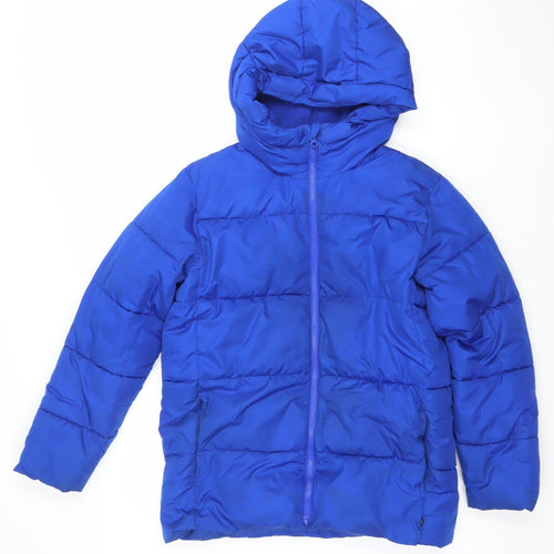 GAP Kids Boys Blue Hooded Puffer Jacket XXL Winter Water Resistant