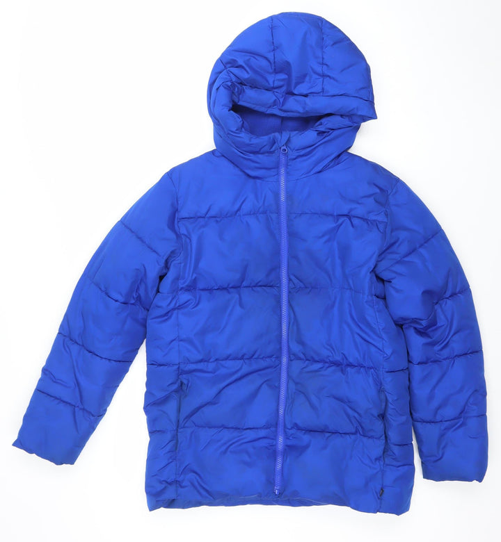 GAP Kids Boys Blue Hooded Puffer Jacket XXL Winter Water Resistant