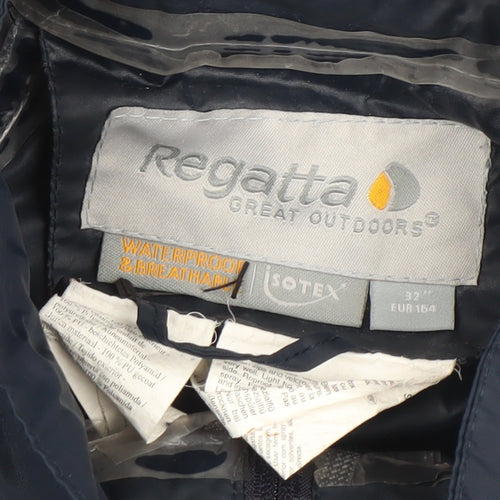 Regatta Men Blue Waterproof Hooded Rain Jacket Size 164