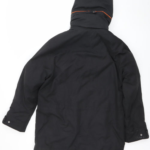 BUSH Men's Black Hooded Parka Jacket Size 38 Regular Winter Coat