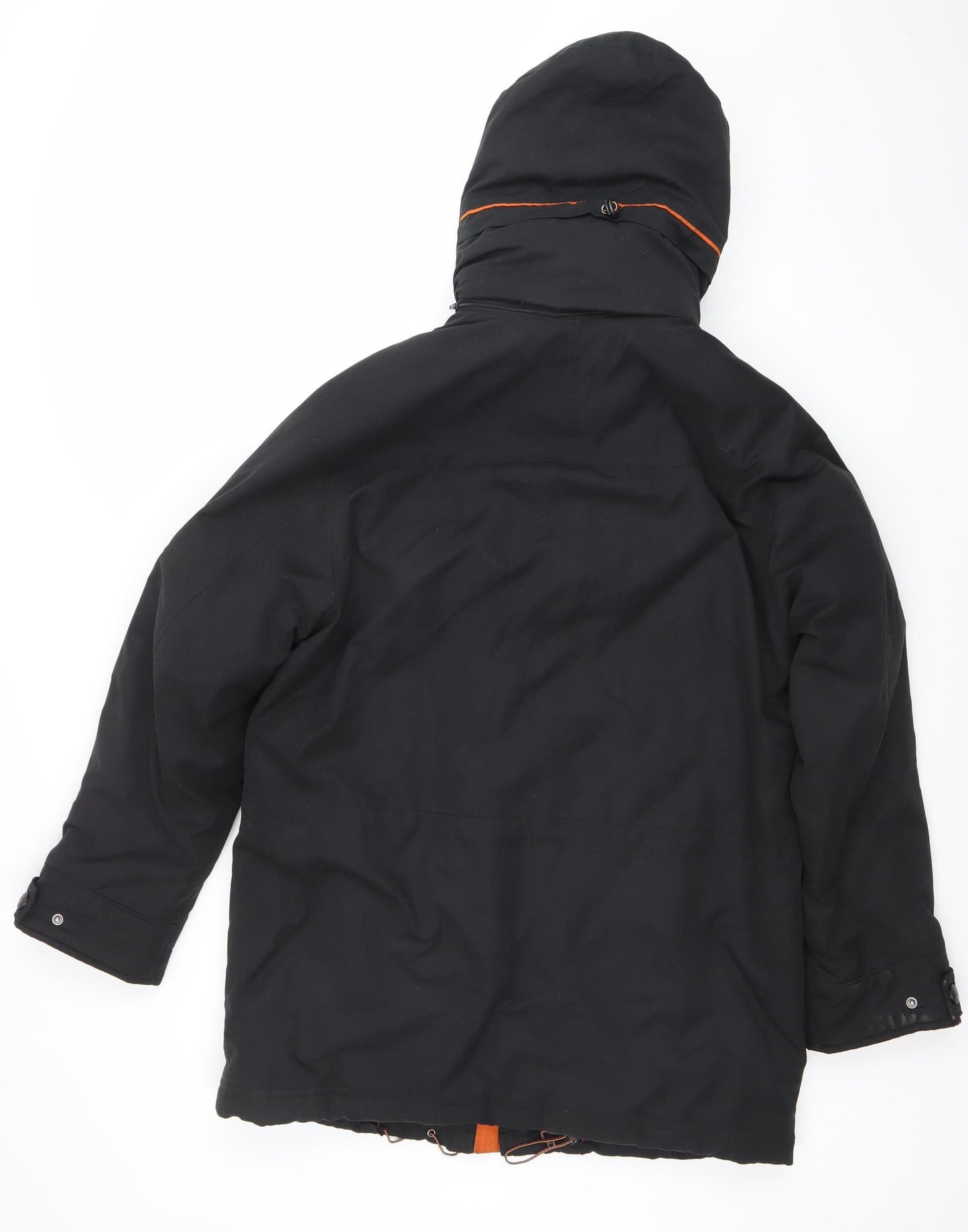 BUSH Men's Black Hooded Parka Jacket Size 38 Regular Winter Coat