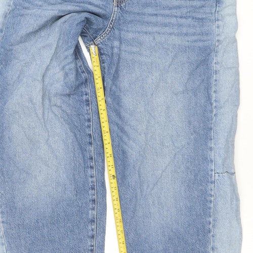Primark Women Blue Size 14 Cropped Relaxed Denim Jeans