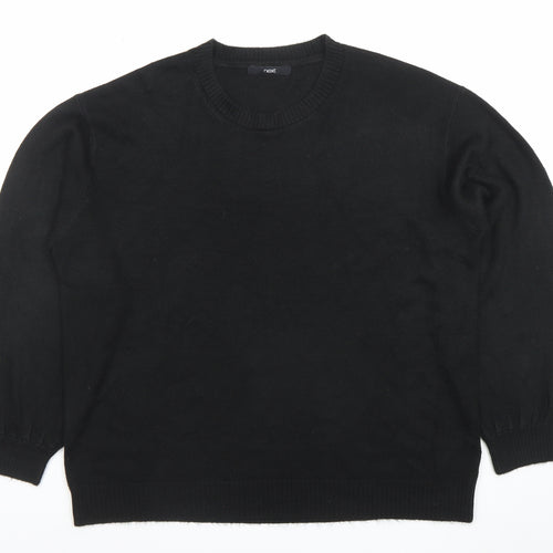Next Mens Black Acrylic Crew Neck Jumper Size L Regular Fit
