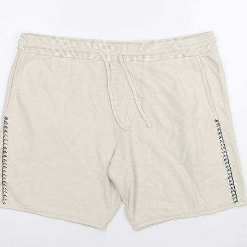 Autograph Men’s Beige Cotton Knit Sweat Shorts XL Casual