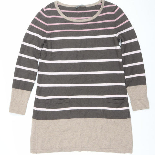 Laura Ashley Womens Multicoloured Striped Crew Neck Long Sleeve Jumper Size 10