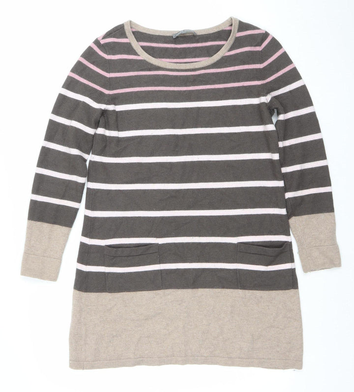 Laura Ashley Womens Multicoloured Striped Crew Neck Long Sleeve Jumper Size 10