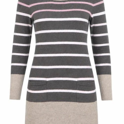 Laura Ashley Womens Multicoloured Striped Crew Neck Long Sleeve Jumper Size 10