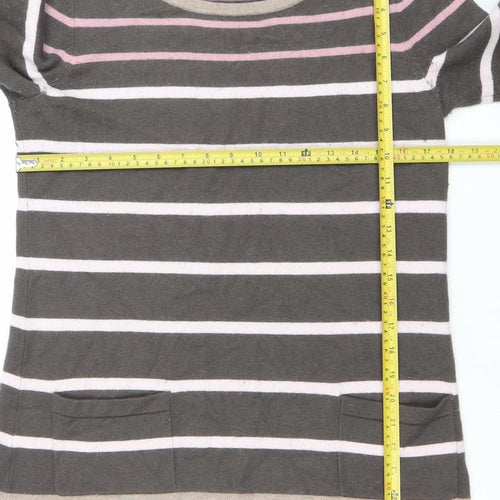 Laura Ashley Womens Multicoloured Striped Crew Neck Long Sleeve Jumper Size 10