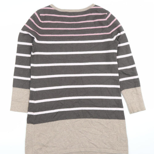 Laura Ashley Womens Multicoloured Striped Crew Neck Long Sleeve Jumper Size 10