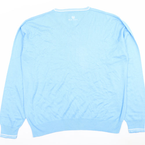 Palm Grove Men's Blue XL V-Neck Cotton Acrylic Golf Jumper