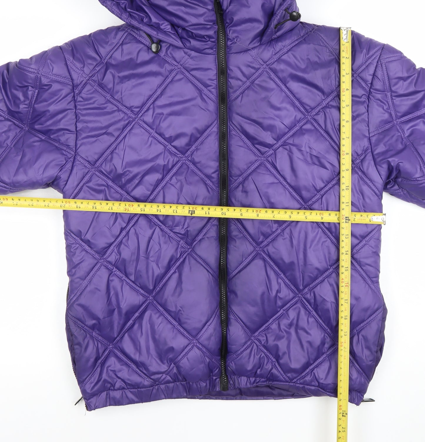Kenneth Cole Women's Purple Quilted Hooded Puffer Jacket Size M