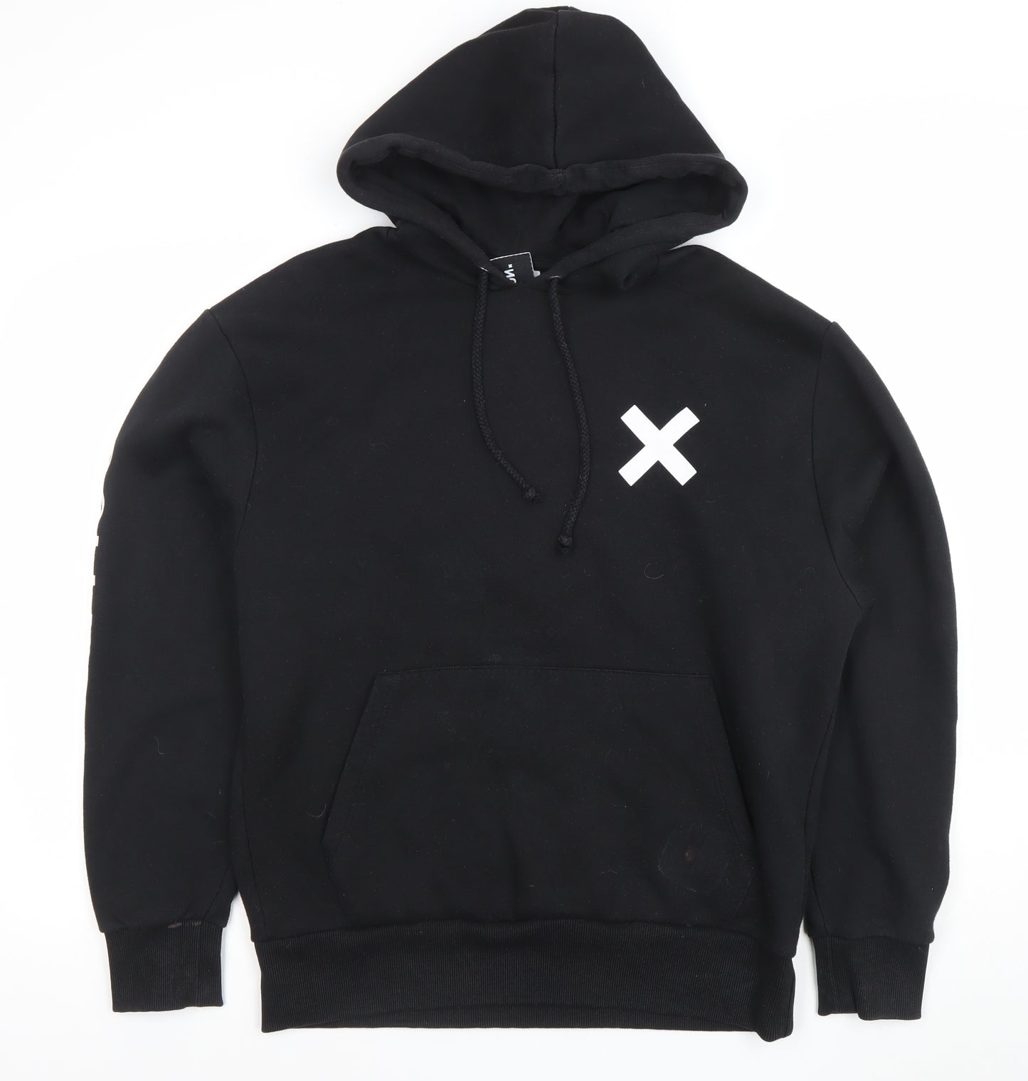 Collusion Men's Black Pullover Hoodie S Regular Fit Graphic Streetwear