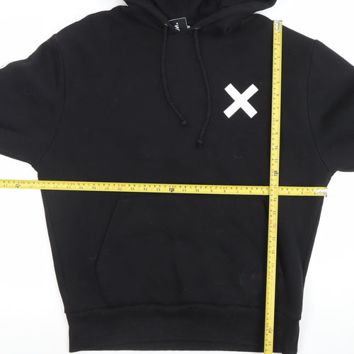 Collusion Men's Black Pullover Hoodie S Regular Fit Graphic Streetwear