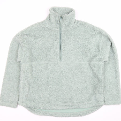 TU Women Mint Green 1/2 Zip Fleece Pullover Sweatshirt Size M