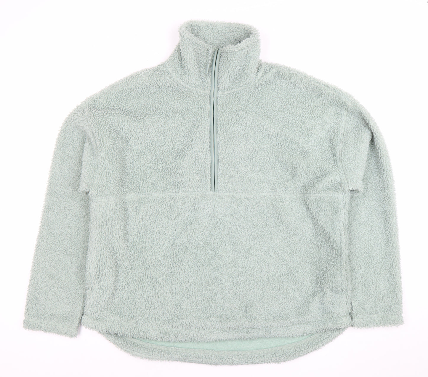 TU Women Mint Green 1/2 Zip Fleece Pullover Sweatshirt Size M