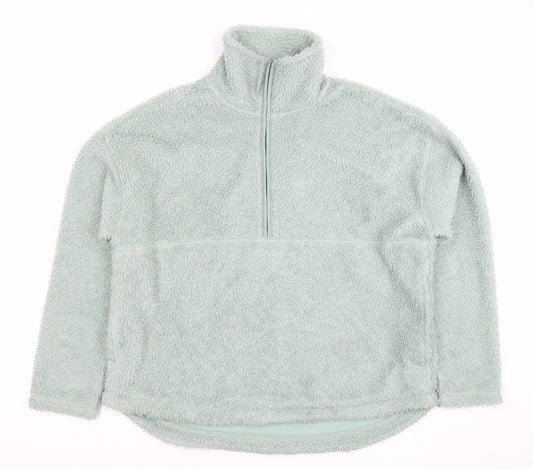 TU Women Mint Green 1/2 Zip Fleece Pullover Sweatshirt Size M