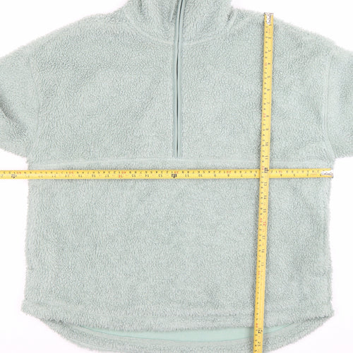 TU Women Mint Green 1/2 Zip Fleece Pullover Sweatshirt Size M