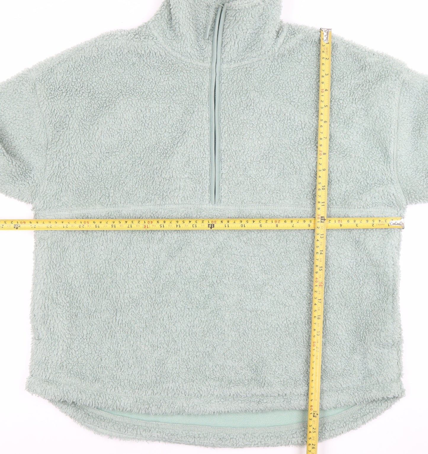 TU Women Mint Green 1/2 Zip Fleece Pullover Sweatshirt Size M