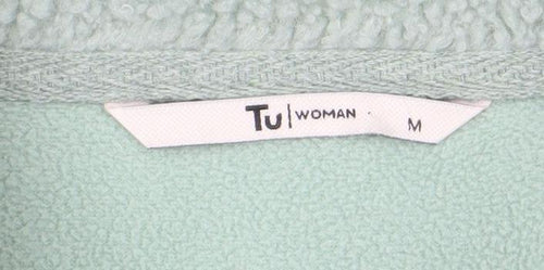 TU Women Mint Green 1/2 Zip Fleece Pullover Sweatshirt Size M