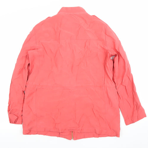 Zara Womens Pink Mid-Length Viscose Parka Jacket Size 12