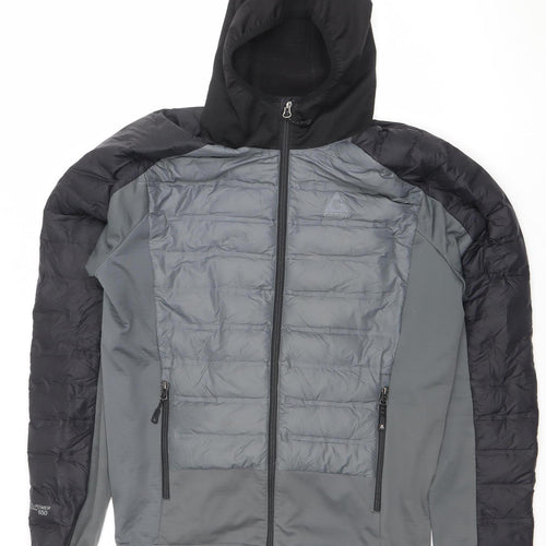 Gerry Men’s Grey Hooded Puffer Jacket M Down Insulated Casual Outdoor