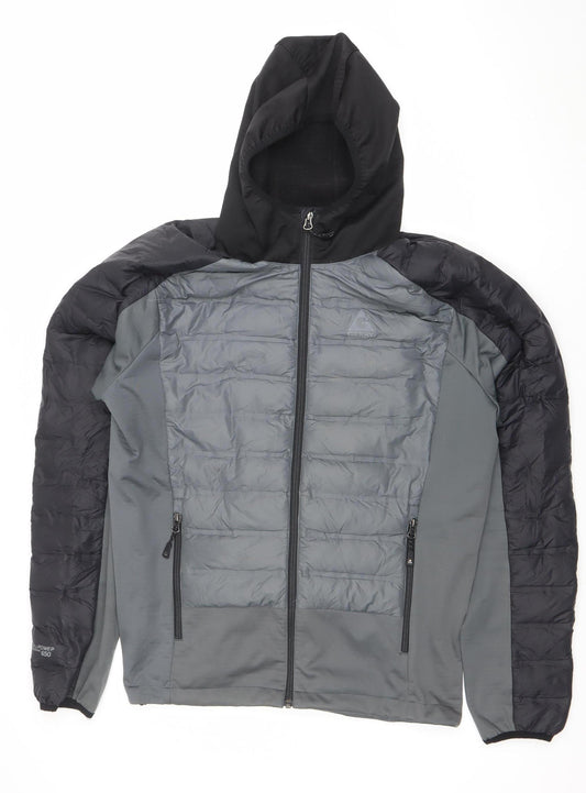 Gerry Men’s Grey Hooded Puffer Jacket M Down Insulated Casual Outdoor