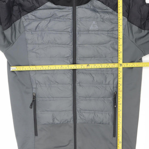 Gerry Men’s Grey Hooded Puffer Jacket M Down Insulated Casual Outdoor