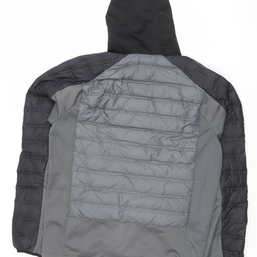 Gerry Men’s Grey Hooded Puffer Jacket M Down Insulated Casual Outdoor