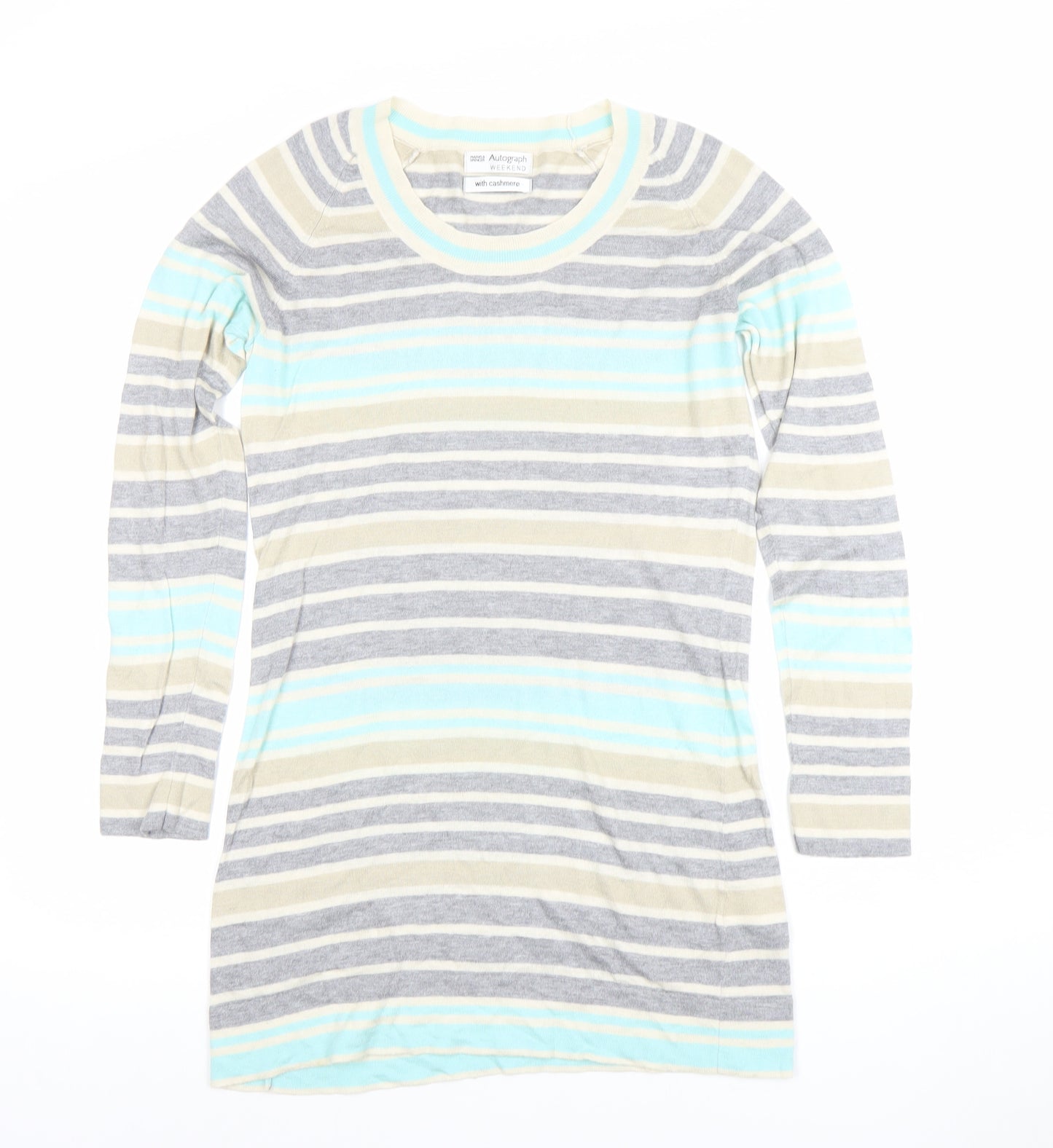 Marks and Spencer Women’s Multicoloured Striped Cashmere Blend Jumper UK 10