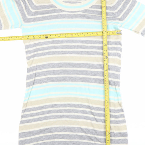 Marks and Spencer Women’s Multicoloured Striped Cashmere Blend Jumper UK 10