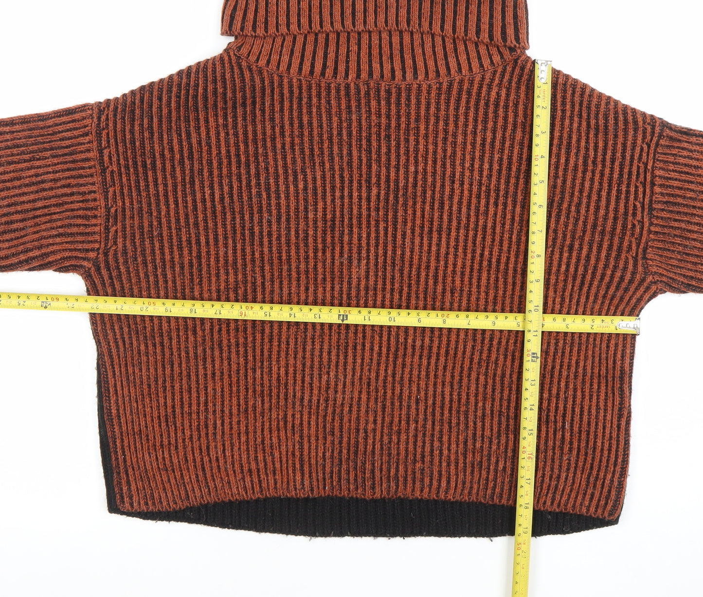 Topshop Womens Multicoloured Wool Roll Neck Chunky Knit Jumper XS