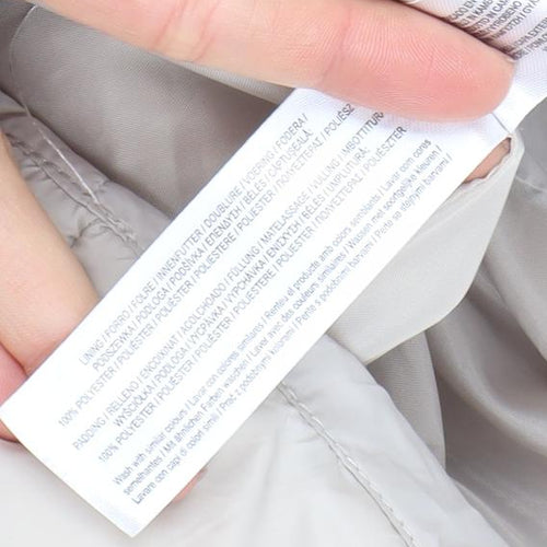 Primark Womens Beige Puffer Jacket Size S Lightweight Quilted Coat