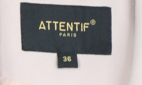 Attentif Paris Women’s Beige Double-Breasted Blazer Size 8 Classic Fit