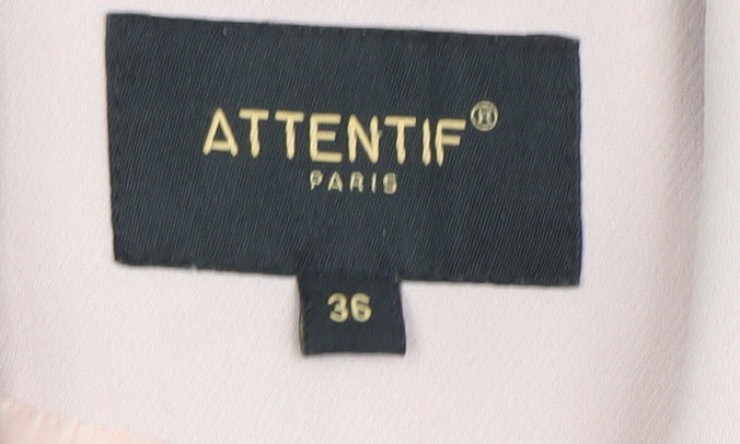 Attentif Paris Women’s Beige Double-Breasted Blazer Size 8 Classic Fit