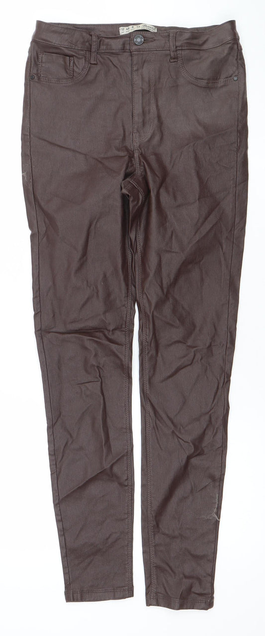 Denim Co. Women's Brown Size 12 Skinny Jegging Trousers