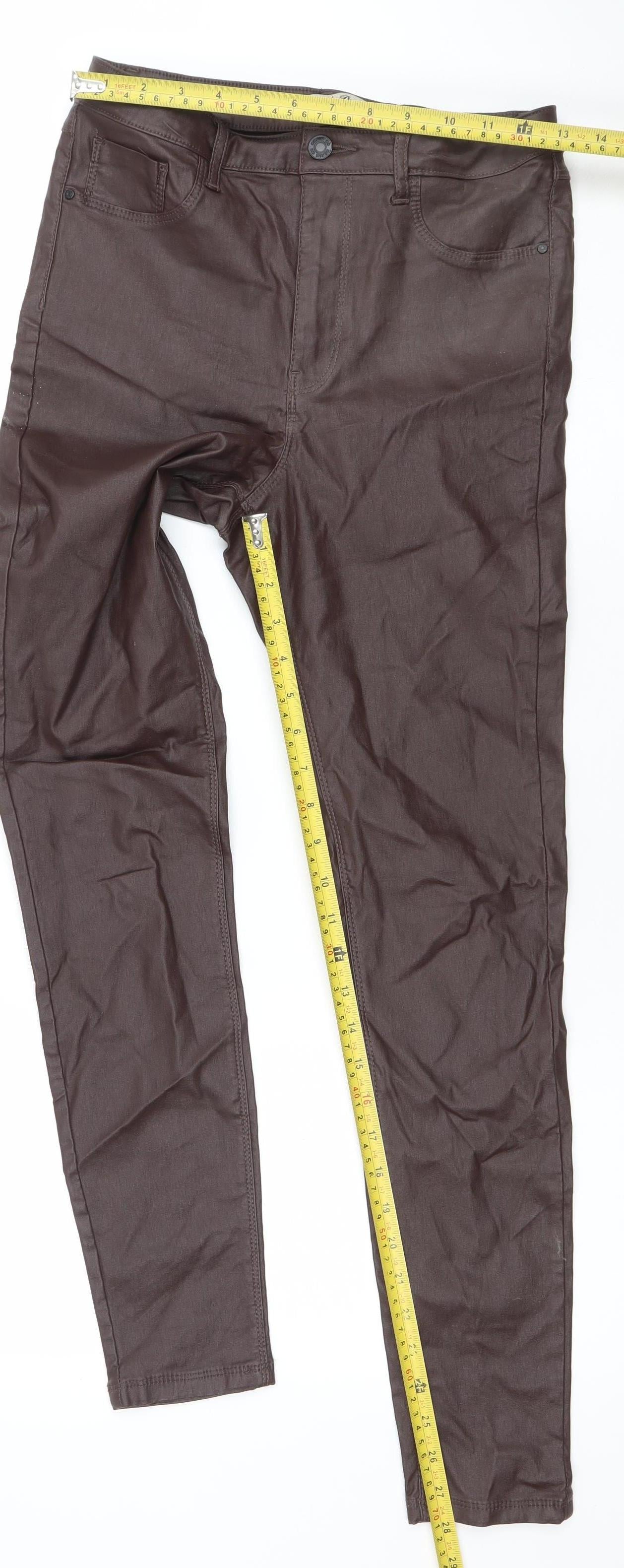 Denim Co. Women's Brown Size 12 Skinny Jegging Trousers