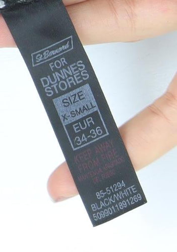 Dunnes Stores Women's Black Striped Wool Blend Mid-Length Coatigan S