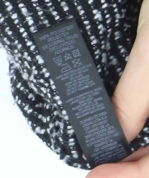 Dunnes Stores Women's Black Striped Wool Blend Mid-Length Coatigan S