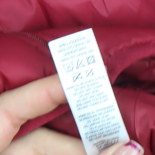 Dunnes Stores Womens Red Hooded Puffer Jacket L Shower Resistant