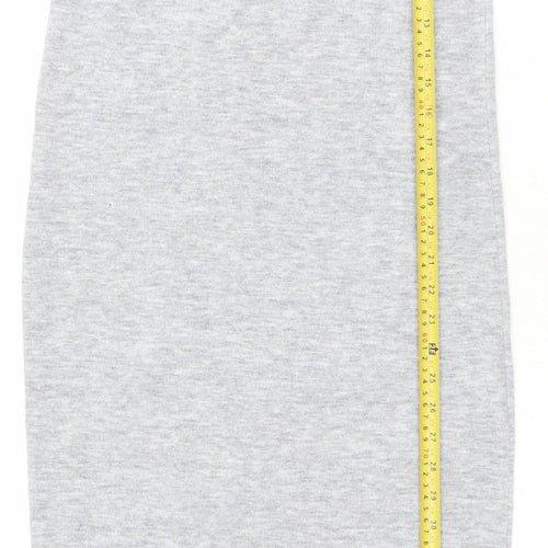 Pull&Bear Women Grey Sleeveless High Neck Bodycon Dress XS