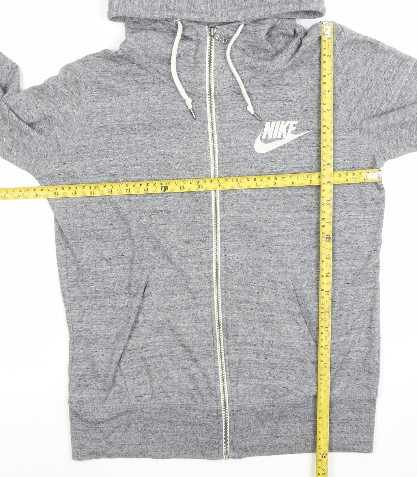 Nike Men’s Grey Full Zip Hoodie L Regular Fit Lightweight Sweatshirt