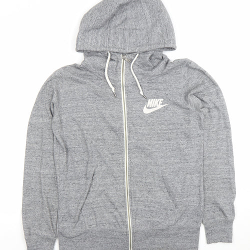 Nike Men’s Grey Full Zip Hoodie L Regular Fit Lightweight Sweatshirt