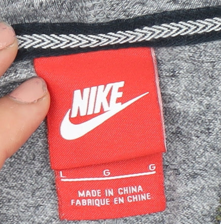 Nike Men’s Grey Full Zip Hoodie L Regular Fit Lightweight Sweatshirt