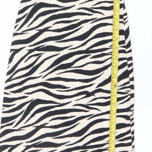 ASOS Women’s Black Zebra Print Bodycon Cotton Stretch Sleeveless Dress UK 6